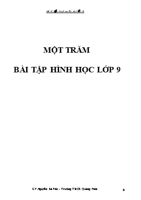 Một trăm bài tập Hình học lớp 9